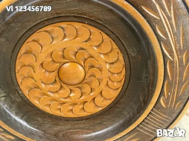 Дърворезба - чиния 28 СМ, снимка 2 - Колекции - 50557883