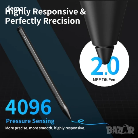 Стилус за Microsoft Surface Pro 11/10/9/8/7/6/5/4/3/X Surface Go/Laptop/Book/Studio/Duo/HP/ASUS, снимка 5 - Друга електроника - 50794250