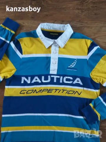 nautica competition striped rugby shirt - страхотна мъжка блуза КАТО НОВА L, снимка 4 - Блузи - 47513817