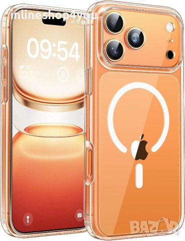 Прозрачен MagSafe Кейс за Apple iPhone 17 Pro / Max, снимка 3 - Калъфи, кейсове - 51855210