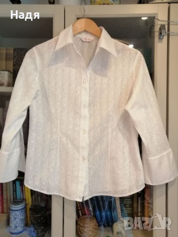 Памучна дантелена блуза PINK, снимка 1 - Ризи - 45155806