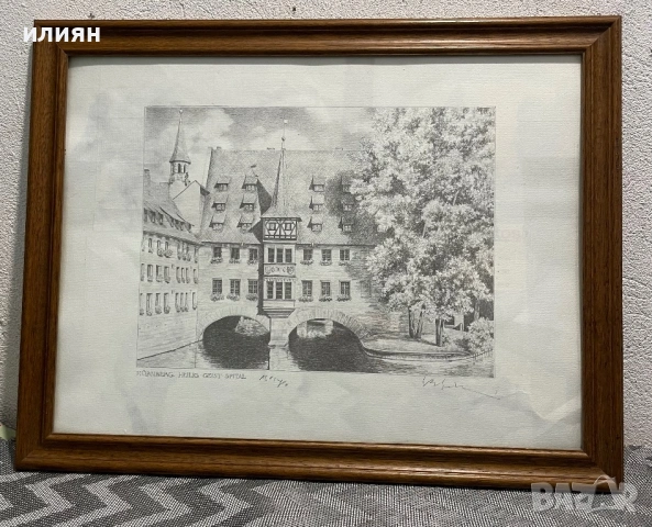 Нюрнберг. Стара литография. 