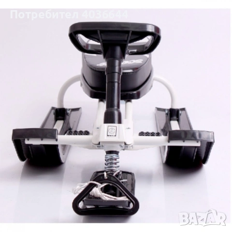 Зимна шейна с кормило, предни и задни ски и метална спирачка Mustang, снимка 4 - Зимни спортове - 53036868