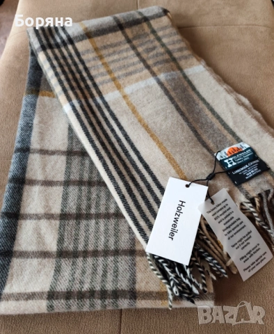 Нов дамски шал от камилска вълна и кашмир в стил Burberry, снимка 2 - Шалове - 53724748