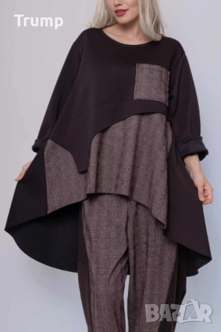 Стилна уголемена макси туника, овърсайз, снимка 2 - Комплекти - 52192562