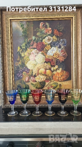 Антикварни цветни чаши Murano Италия, снимка 10 - Антикварни и старинни предмети - 51803894