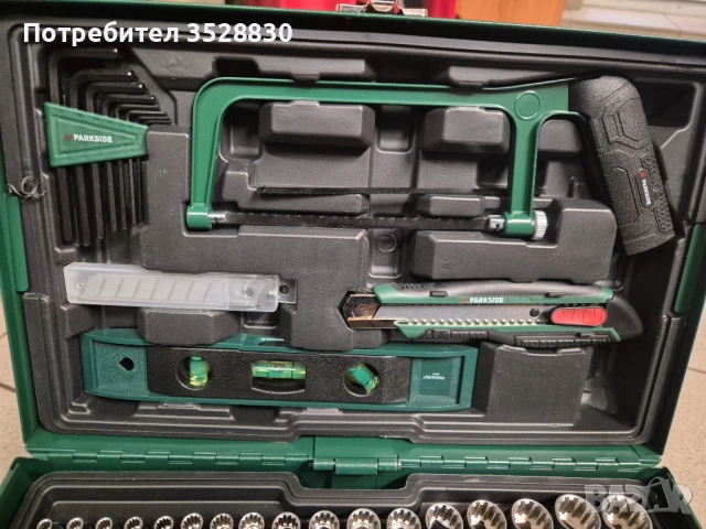 Метален куфар с акумулаторна отвертка PARKSIDE PWBM A1, с отвертка PAS D7, 1,5Ah, 4V, 92 части , снимка 10 - Други инструменти - 53148619