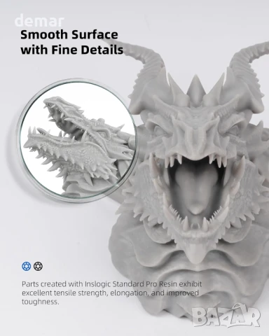 Inslogic 3D принтерна смола, Standard Plus,бързо втвърдяваща се 3D смола,395 до 405nm UV,1 кг, снимка 4 - Консумативи за принтери - 50586132