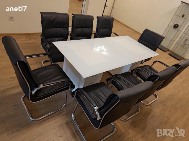 Заседателна маса бяла 180см/85см/75см, от ИКЕА. В отлично състояние, снимка 2 - Маси - 52623926