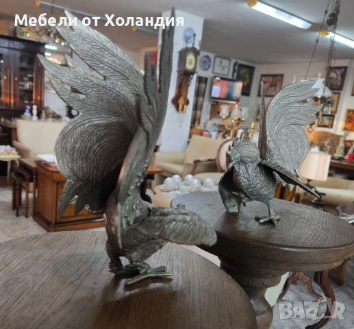 Двойка петли от посребрен калай, снимка 7 - Антикварни и старинни предмети - 53084075