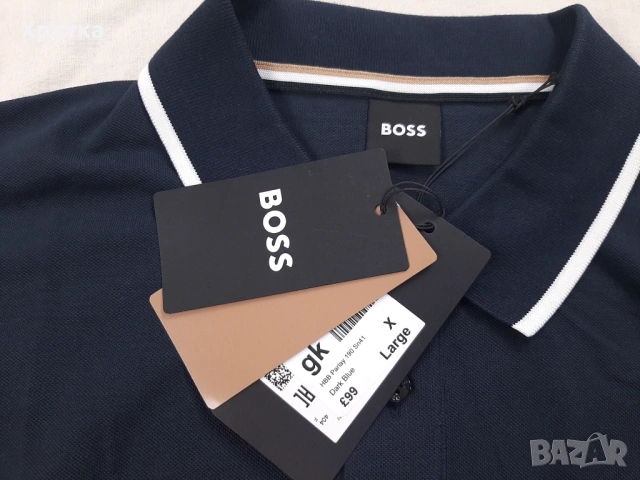 Hugo Boss Parloy190 - Оригинална мъжка тениска с яка р-р XL, снимка 9 - Тениски - 54152085