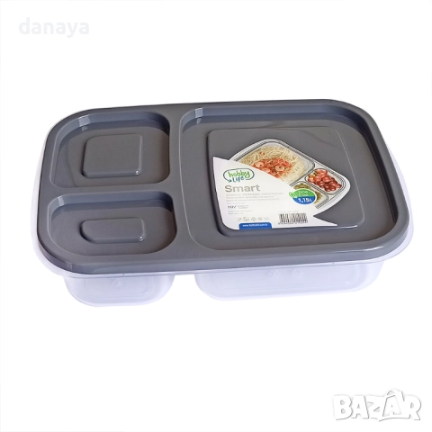1617 Кутия за храна с 3 отделения BPA FREE, снимка 2 - Кутии за храна - 52857628