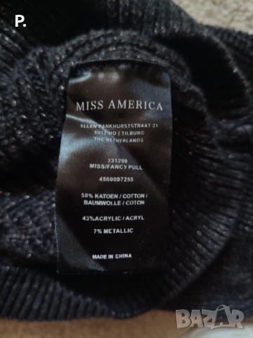 Дамски плетен пуловер Miss America, снимка 4 - Блузи с дълъг ръкав и пуловери - 53238385