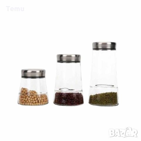 Комплект от три броя стъклени солнички за подправки, снимка 2 - Аксесоари за кухня - 45717852