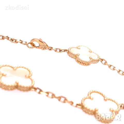 Златна дамска гривна Van Cleef 9,76гр. 18,0см. 14кр. проба:585 модел:37763-4, снимка 2 - Гривни - 53861860