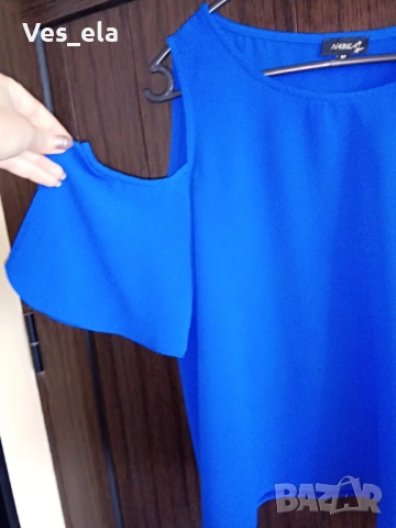 ефирна къса блузка с голи рамене, снимка 3 - Тениски - 54162545