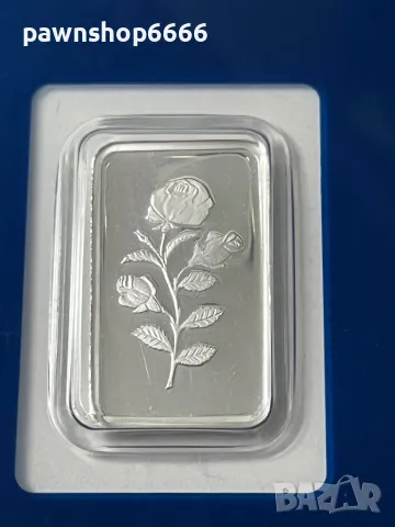 2,5 g сребърно кюлче PAMP Rosa Minted, снимка 2 - Нумизматика и бонистика - 49197835