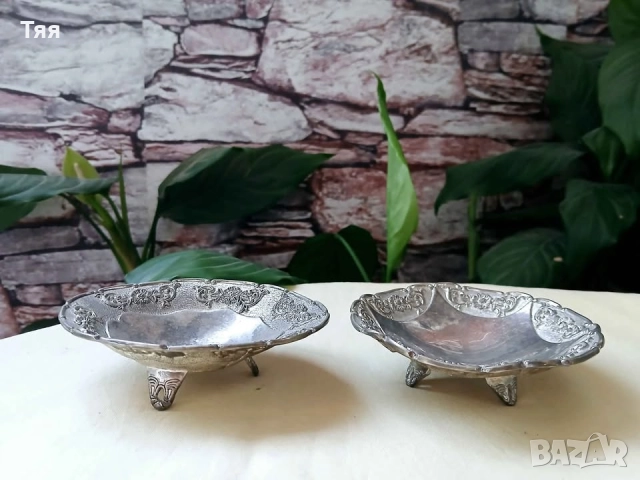 Посребрени каничка и малки фруктиери, снимка 3 - Антикварни и старинни предмети - 52844755