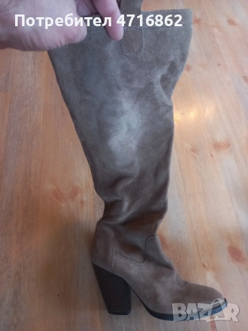 Дамски, италиански велурени ботуши , снимка 2 - Дамски ботуши - 53253970