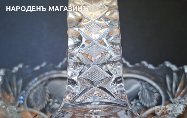 T.G. Hawkes & Co. New York Голяма кристална фруктиера кошница с дръжка за плодове бонбониера кристал, снимка 14 - Други ценни предмети - 53816129
