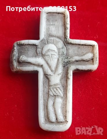Старинен възрожденски кръст изработен от кост, снимка 3 - Антикварни и старинни предмети - 46060586