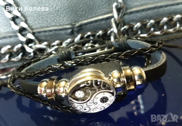 Гривна с Yin-Yang символ – баланс и хармония в стилен дизайн, снимка 7 - Гривни - 50218836