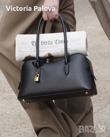 Модерна италианска кожена чанта с две дръжки, снимка 17 - Чанти - 49623462