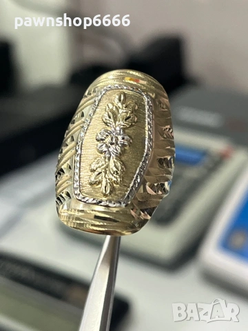 Златен пръстен 14 карата , снимка 7 - Пръстени - 53162062