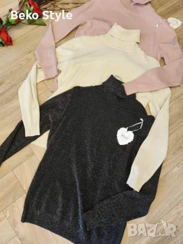 Блестяща дамска блуза с полу яка , снимка 2 - Блузи с дълъг ръкав и пуловери - 52263296