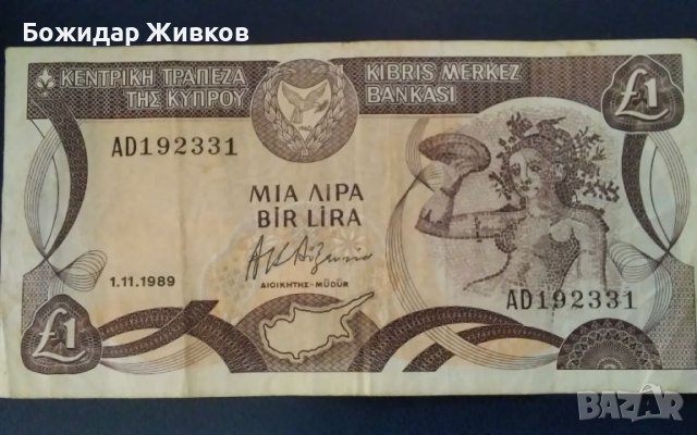 1 паунд остров Кипър 1989 , снимка 1 - Нумизматика и бонистика - 45382558