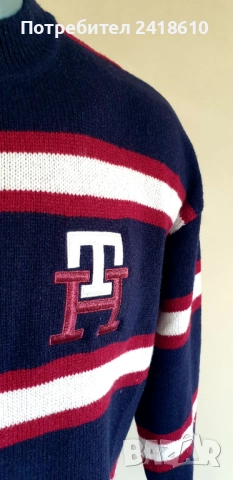 Tommy Hilfiger Monogram Oversize Wool / Mens Size XS / S  ОРИГИНАЛ! Мъжки Вълнен Пуловер!, снимка 15 - Пуловери - 52178704