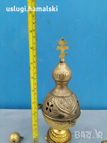 Старо бронзово кандило, снимка 6 - Антикварни и старинни предмети - 53175003