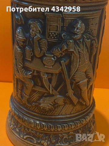 Винтидж (1949-1990)  бирена халба « Семейство на ловци» Gerz W. Germany с дебел капак., снимка 7 - Антикварни и старинни предмети - 52872064