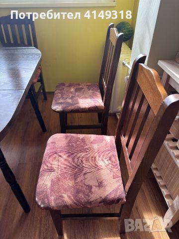 Разтегателна дървена маса с 6 стола, снимка 4 - Маси - 46443090