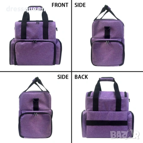 4640 Професионален лилав куфар за маникюр с презрамка и двойни органайзери, снимка 8 - Други - 53654001