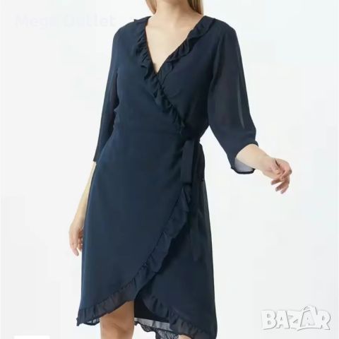 Ефирна рокля тип "прегърни ме", бранд Vila, цвят navy blue