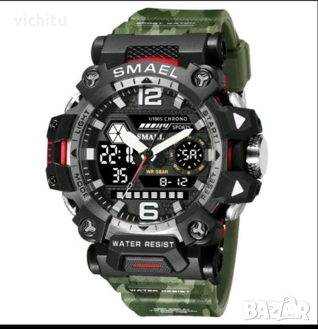 Страхотен нов мъжки army green спортен часовник със силиконова каишка., снимка 2 - Мъжки - 43627470
