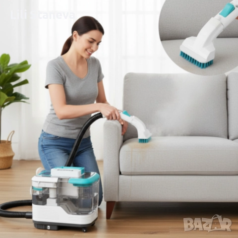 Портативна прахосмукачка с пара – 2 в 1 мокро и сухо почистване на мебели, дивани и килими, 1700W., снимка 7 - Прахосмукачки - 52470091