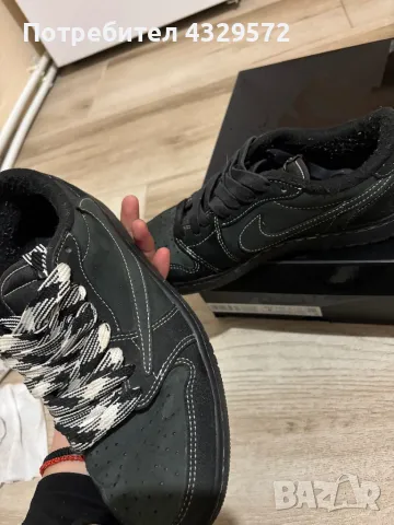 Travis Scott x Air Jordan 1 Low OG Black Phantom, снимка 5 - Дамски ежедневни обувки - 48350091