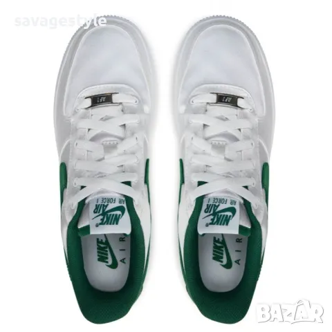 Дамски маратонки NIKE Air Force 1 '07 Low Satin Shoes White/Green, снимка 4 - Маратонки - 48698795