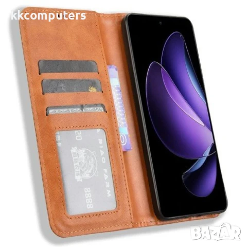 Oppo Reno13 5G Retro Texture Wallet Калъф и Протектор, снимка 6 - Калъфи, кейсове - 51349386