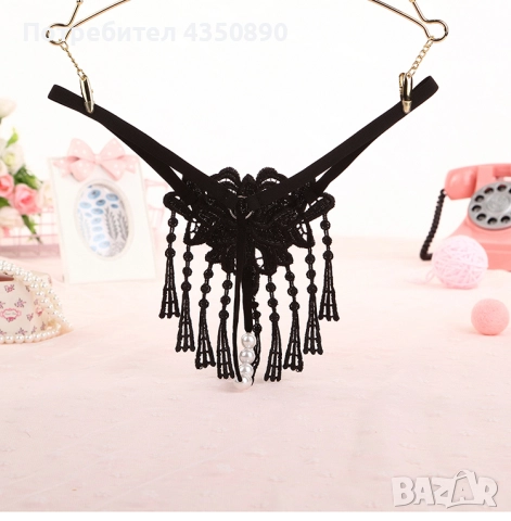 Еротично бельо - прашки с топчета и красиви дантелени висулки - Код: P1359, снимка 7 - Бельо - 51988566