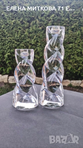 Rogaska Словения два феноменални свещника от оловен кристал