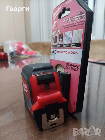 Магнитна ролетка противоударна MILWAUKEE 5 m, снимка 2 - Измервателни инструменти - 53878093