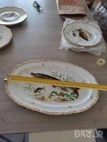 Комплект порцеланови чинии с риби* LIMOGES* Франция, снимка 10 - Чинии - 52630245