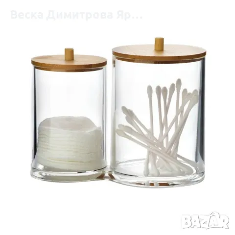 Стилен акрилен двоен органайзер с бамбуков капак, снимка 5 - Други стоки за дома - 49731561