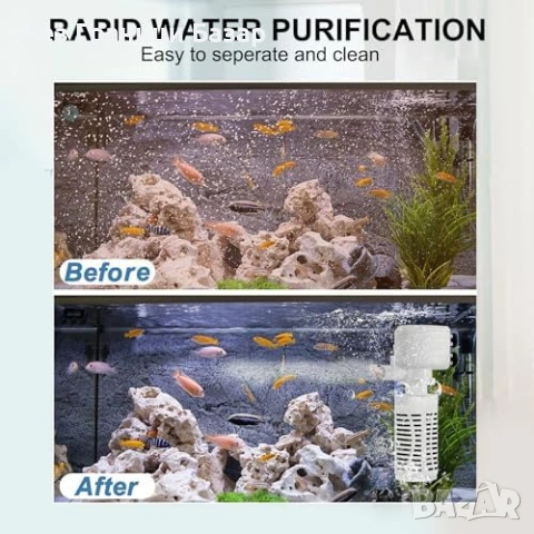 Нов вътрешен Тих филтър за аквариум с кислородиране и циркулация Потопяема помпа, снимка 3 - Оборудване за аквариуми - 54076440