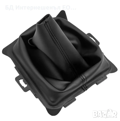 1556833  Маншон за скоростен лост, Ford, Fiesta mk6, С Рамка, Черен, Кожа, снимка 2 - Части - 50992242