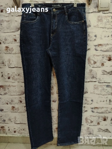 Viman- прави дънки, тъмен цвят, почти неизбелени, изчистени, пролетен деним с лек еластан, снимка 2 - Дънки - 53021902