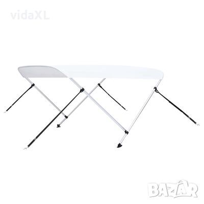 vidaXL Тента за лодка, 2 дъги, бяла, 180x130x110 см(SKU:93124, снимка 1 - Градински мебели, декорация  - 45877189